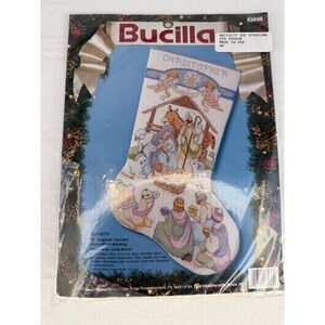 Bucilla Nativity Counted Cross Stitch Stocking Kit 18" Vintage 1993 Linda Gillum